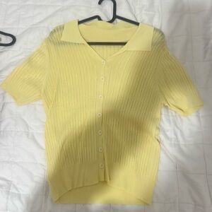 Yellow collar top. Bought from Korea.